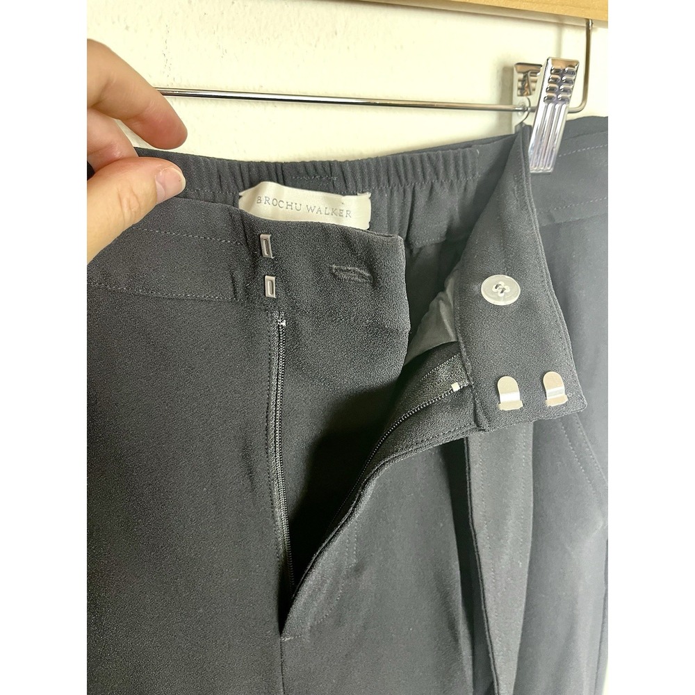 Brochu Walker The Duke Pant Black Onyx Wide-Leg Tie-Waist Trousers Size S - Picture 9 of 15